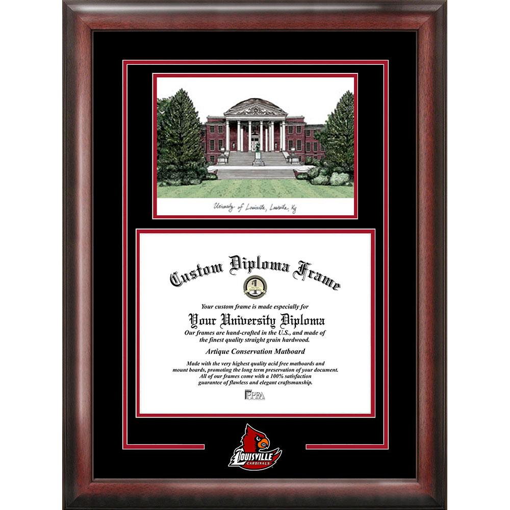 University Of Louisville "spirit" Graduate Frame With Campus Image