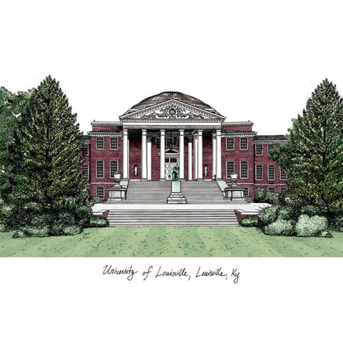 University Of Louisville Campus Images Lithograph Print