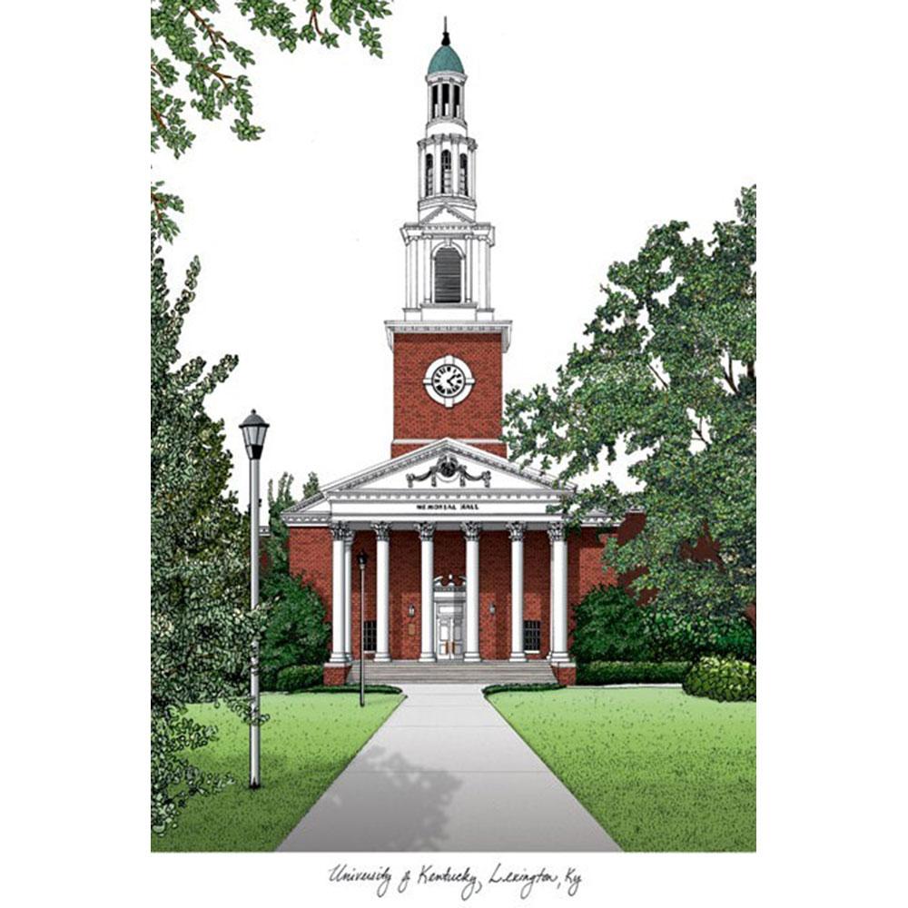 University Of Kentucky Campus Images Lithograph Print