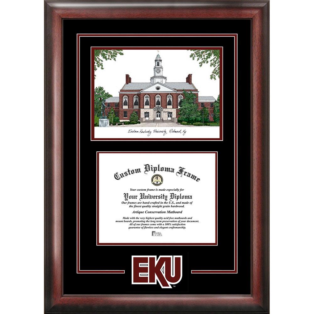 Eastern Kentucky University "spirit" Graduate Frame With Campus Image