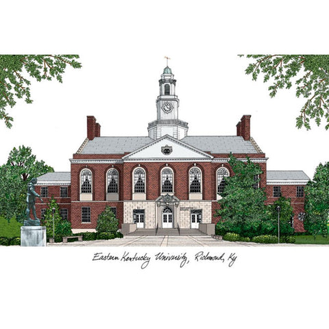 Eastern Kentucky University Campus Images Lithograph Print