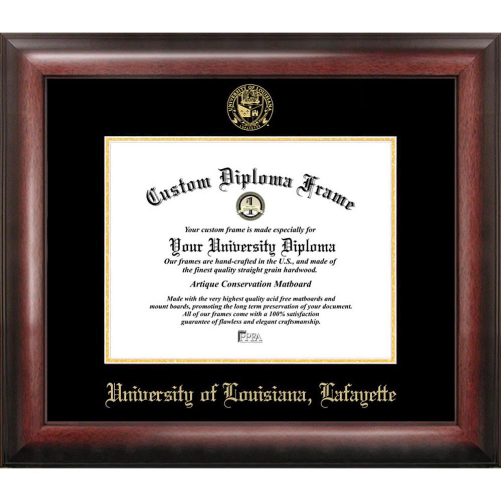 University Of Louisiana, Lafayette Gold Embossed Diploma Frame