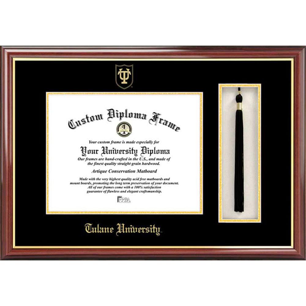 Tulane University Tassel Box And Diploma Frame