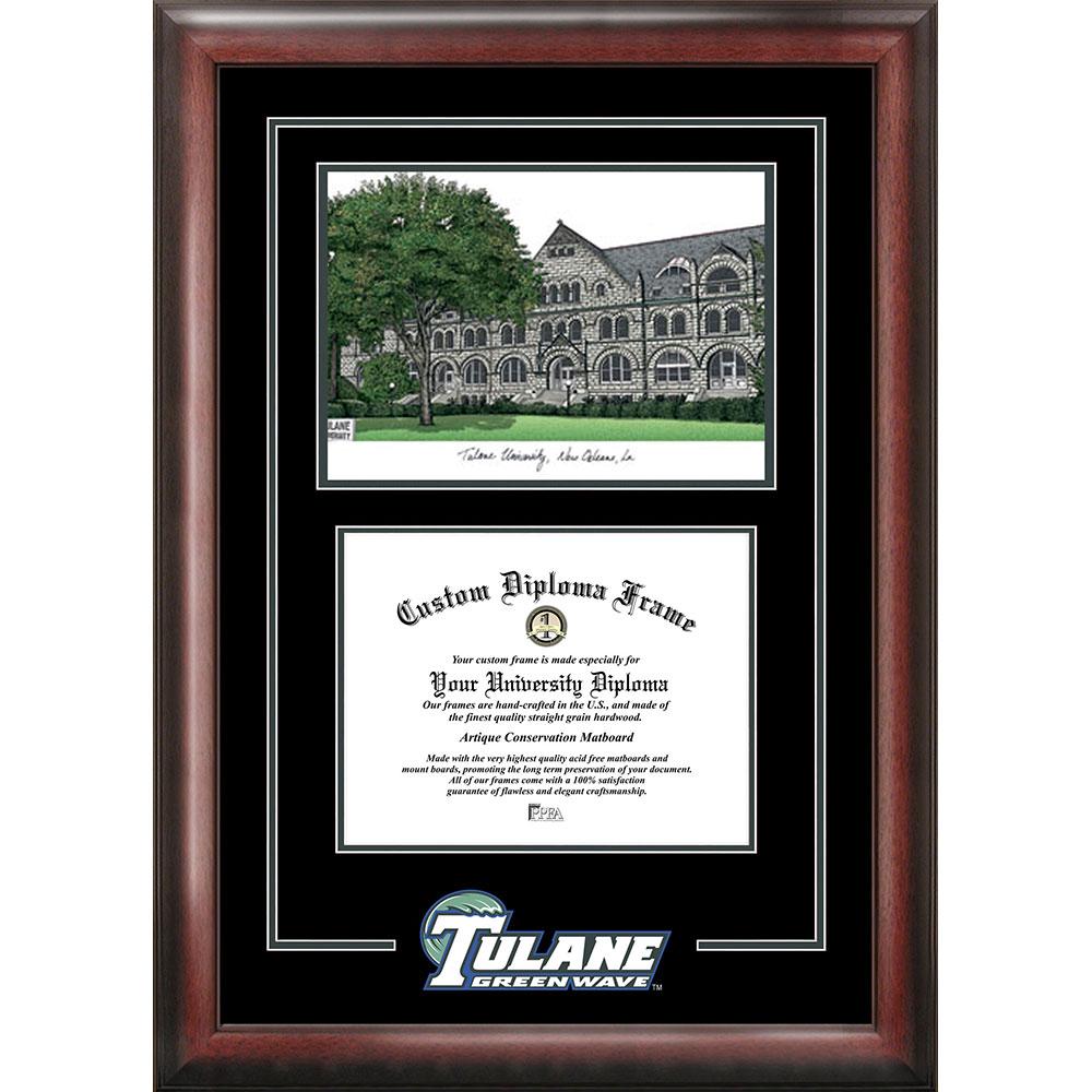 Tulane University "spirit" Graduate Frame With Campus Image