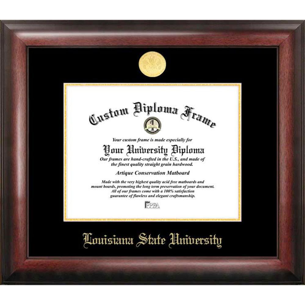 Louisiana State University Gold Embossed Diploma Frame