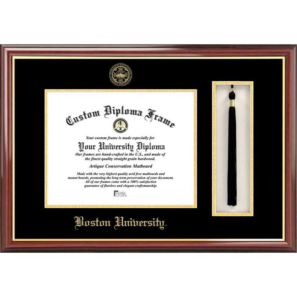 Boston University Tassel Box And Diploma Frame