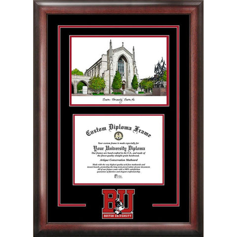 Boston University "spirit" Graduate Frame With Campus Image