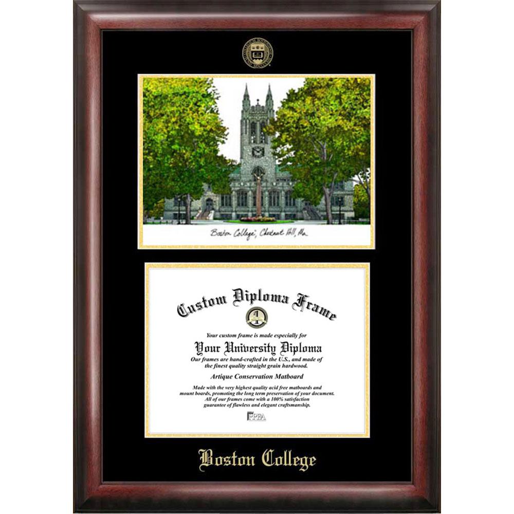 Boston College Gold Embossed Diploma Frame With Limited Edition Lithograph