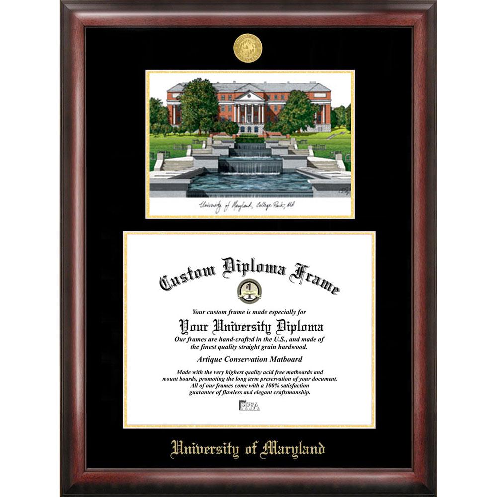 University Of Maryland, College Park Gold Embossed Diploma Frame With Limited Edition Lithograph