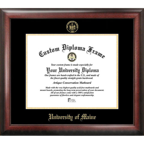 University Of Maine Gold Embossed Diploma Framewith Limited Edition Lithograph