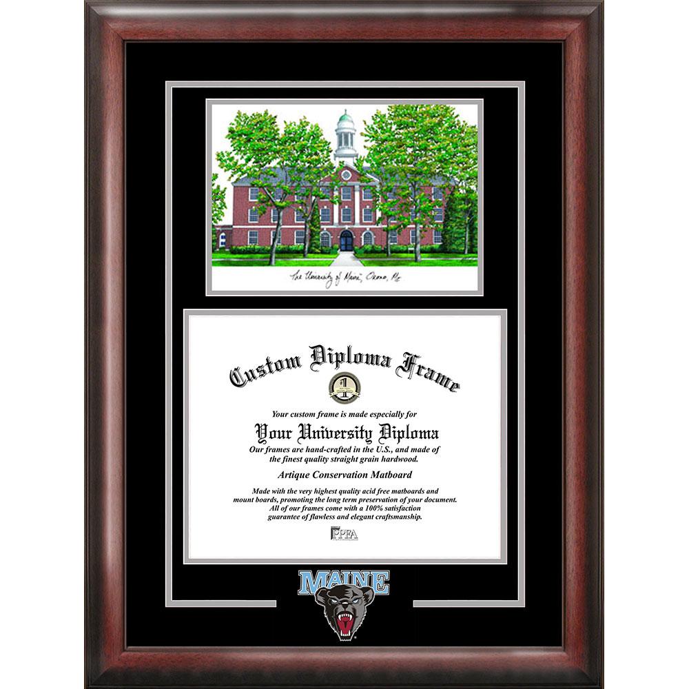 Maine University "spirit" Graduate Frame With Campus Image With Campus Image