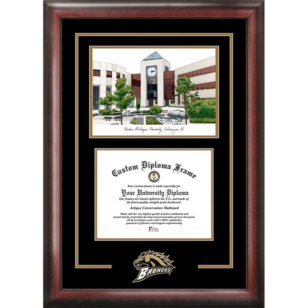 Western Michigan University "spirit" Graduate Frame With Campus Image