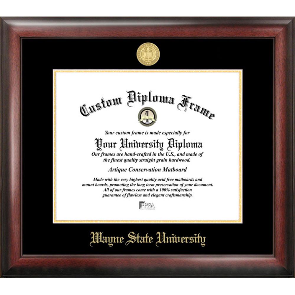 Wayne State University Gold Embossed Diploma Frame