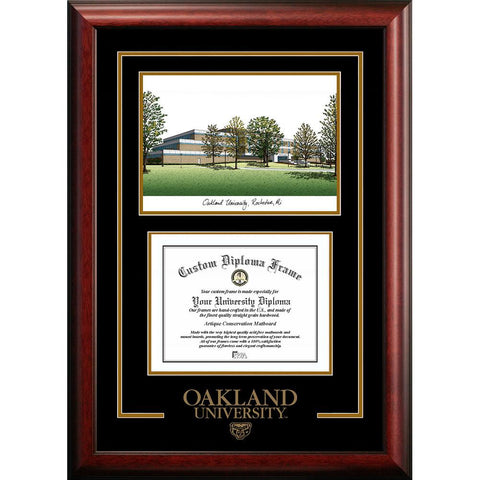 Oakland University "spirit" Graduate Frame With Campus Image