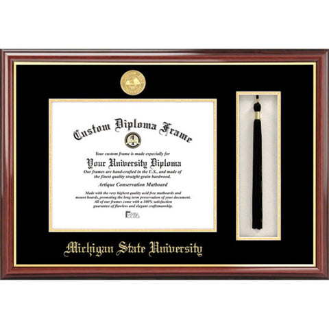 Michigan State University,spartan,tassel Box And Diploma Frame