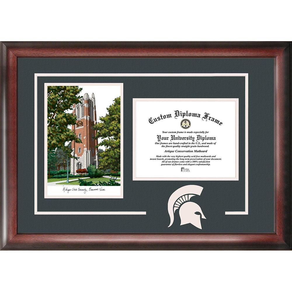 Michigan State University Beaumont Hall "spirit" Graduate Frame With Campus Image