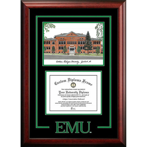 Eastern Michigan University "spirit" Graduate Frame With Campus Image