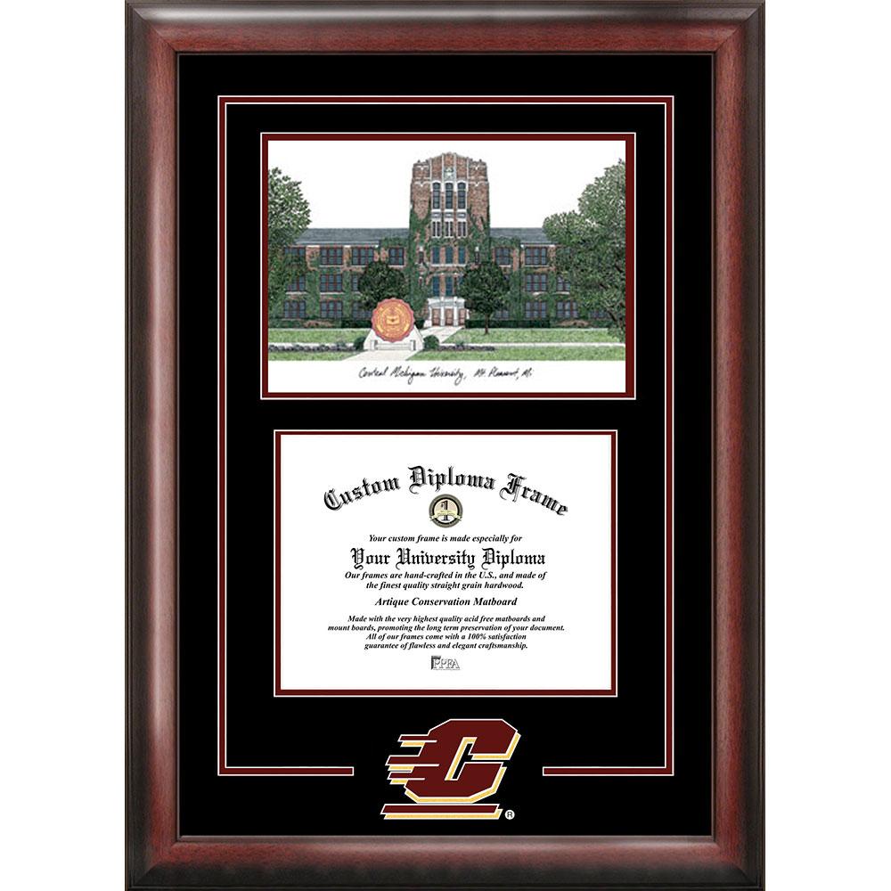 Central Michigan University "spirit" Graduate Frame With Campus Image