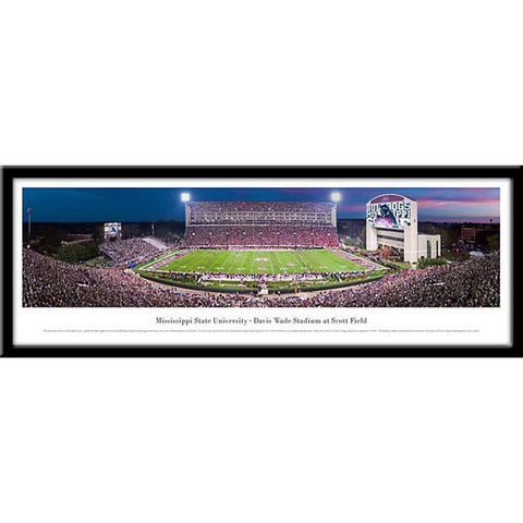 Mississippi State Davis Wade Stadium At Scott Field Framed Panoramic Stadium Print