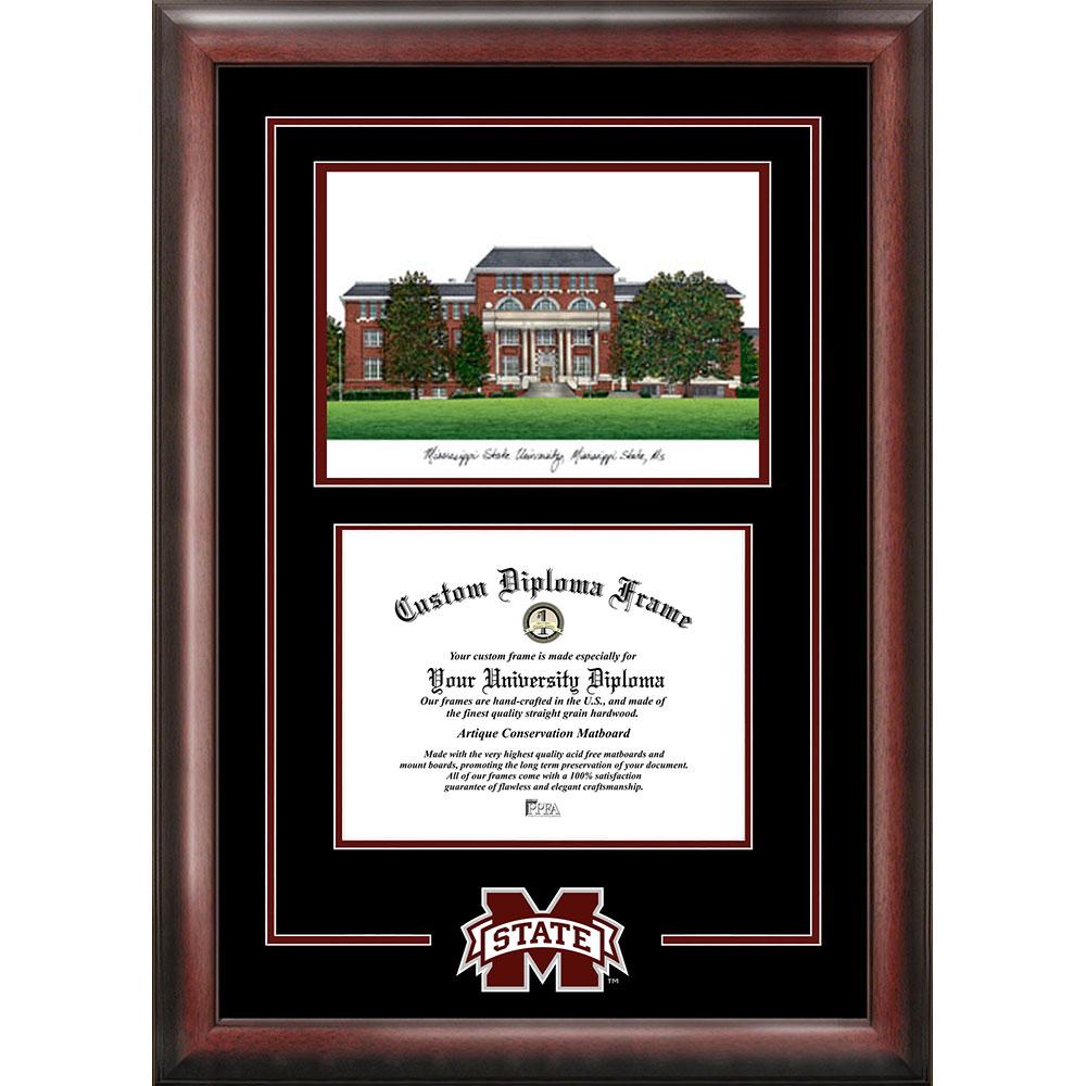 Mississippi State "spirit" Graduate Frame With Campus Image