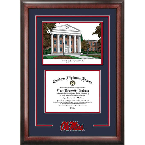 University Of Mississippi "spirit" Graduate Frame With Campus Image