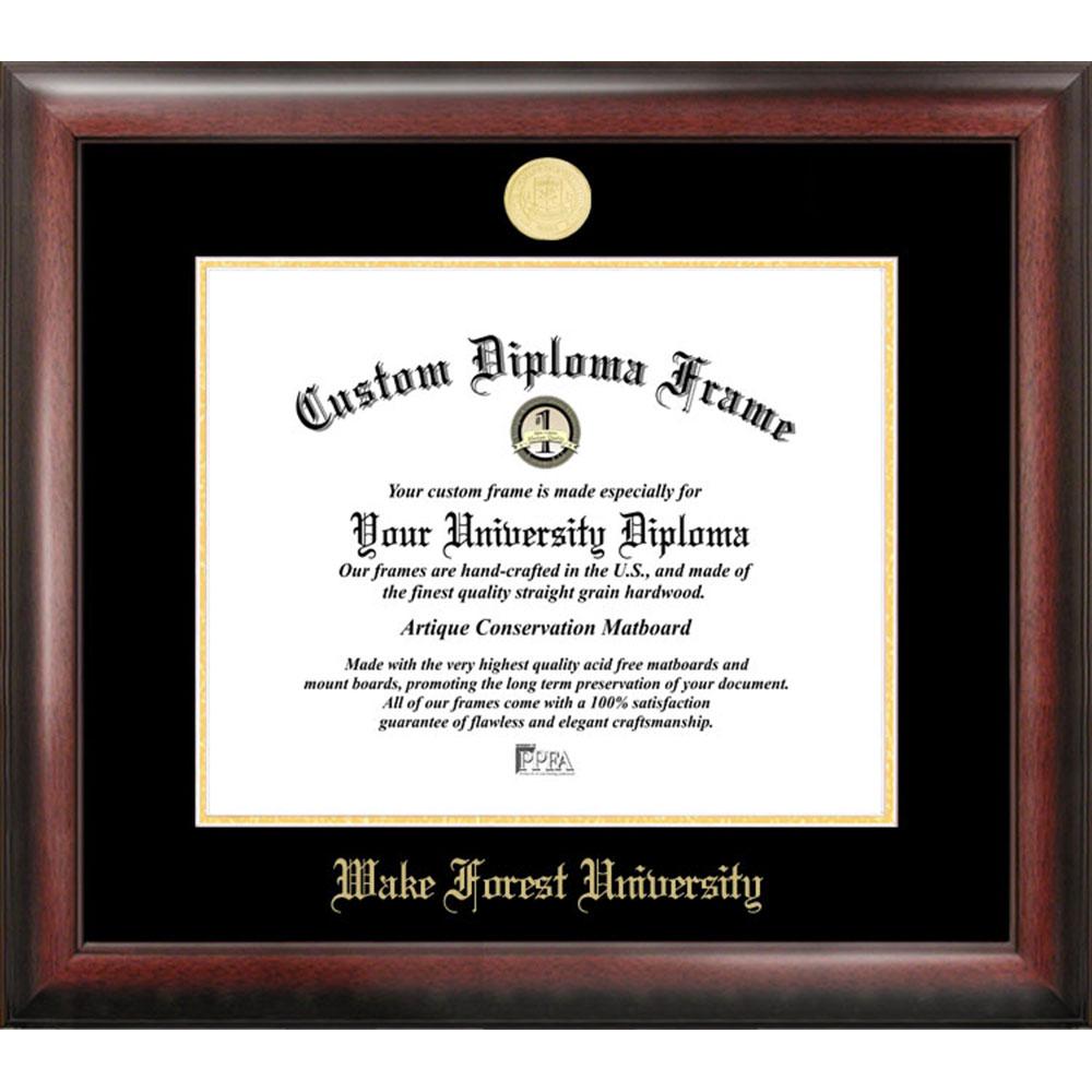 Wake Forest University Gold Embossed Diploma Frame