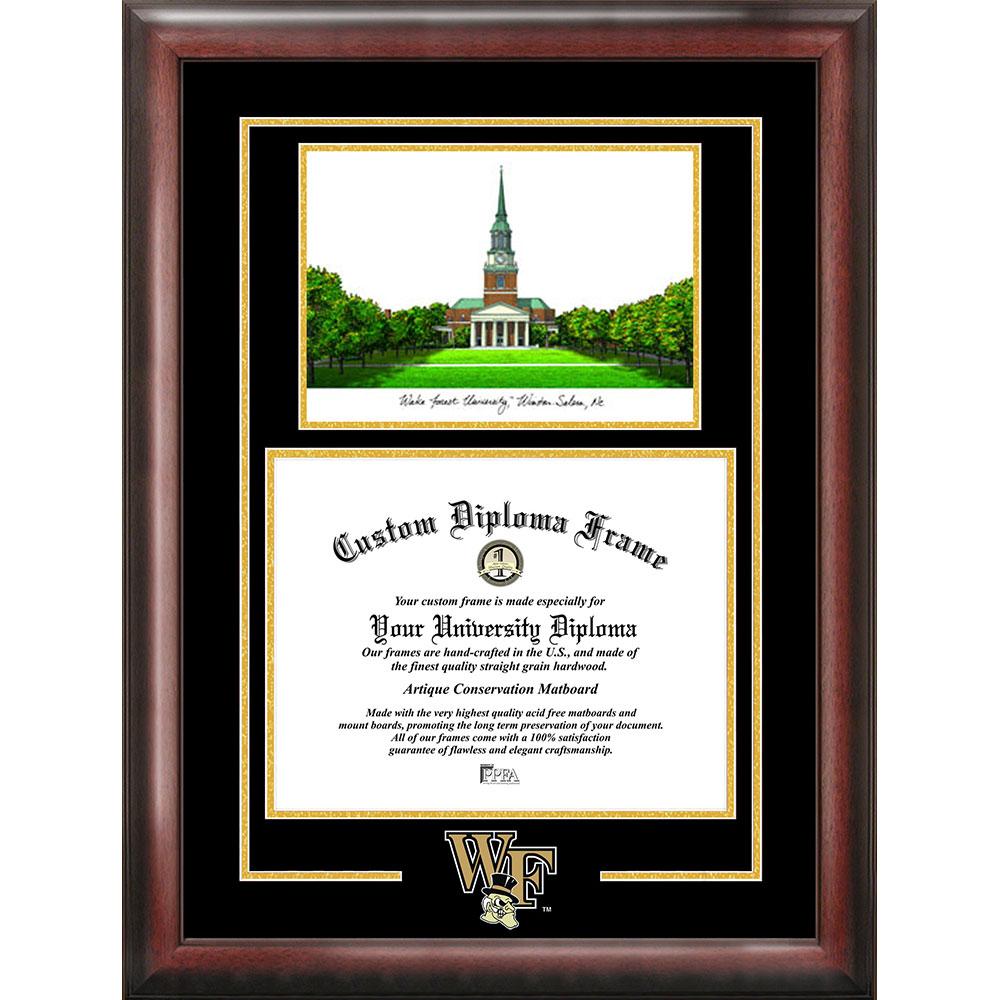 Wake Forest University "spirit" Graduate Frame With Campus Image