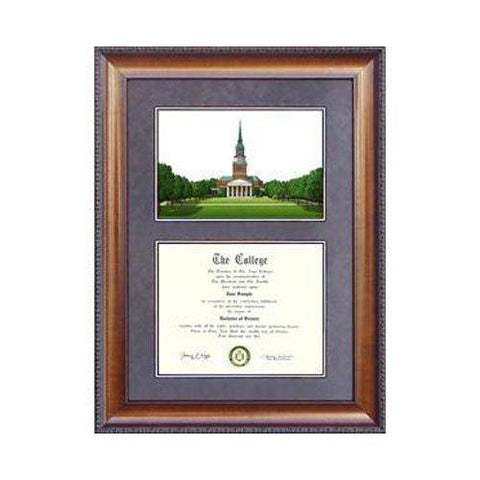 Wake Forest University Suede Mat Diploma Frame With Lithograph