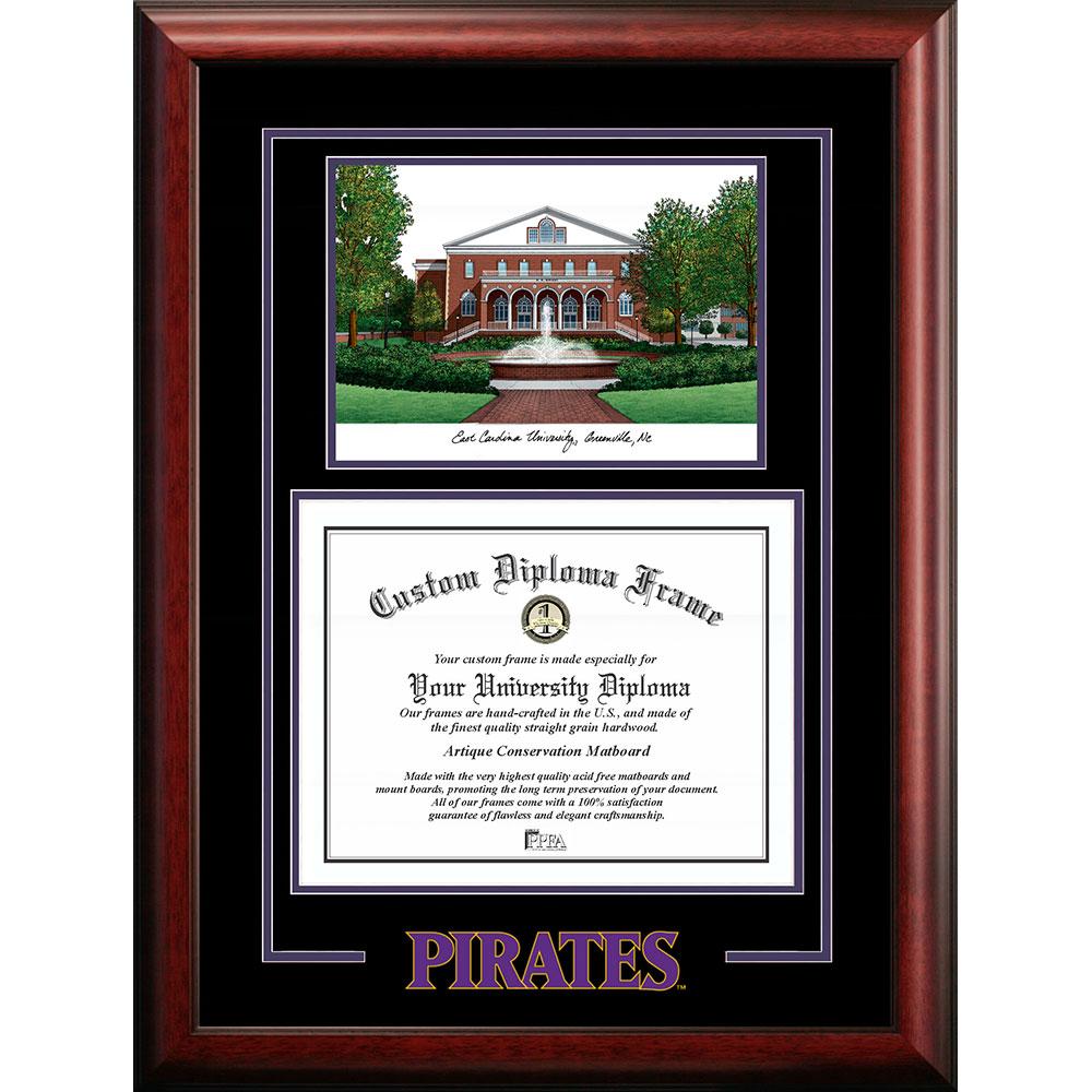 East Carolina University "spirit" Graduate Frame With Campus Image