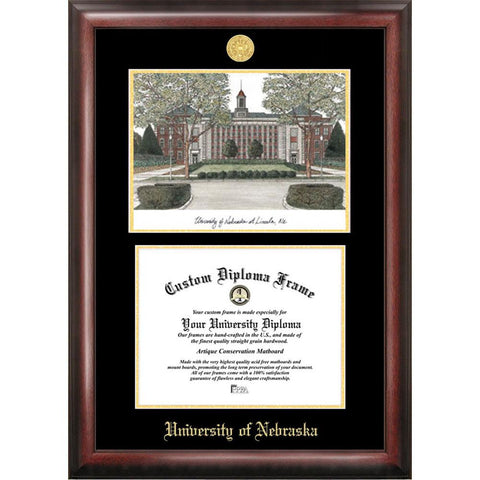 University Of Nebraska, Lincoln Gold Embossed Diploma Frame With Limited Edition Lithograph