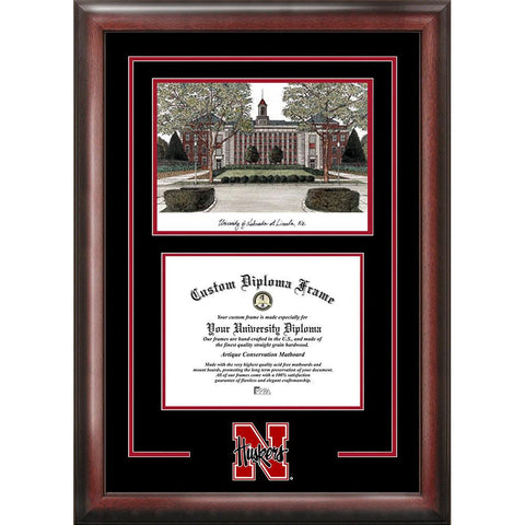 University Of Nebraska "spirit" Graduate Frame With Campus Image