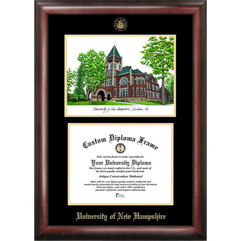 University Of New Hampshire Gold Embossed Diploma Frame With Limited Edition Lithograph