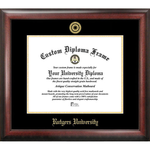 Rutgers University Gold Embossed Diploma Frame