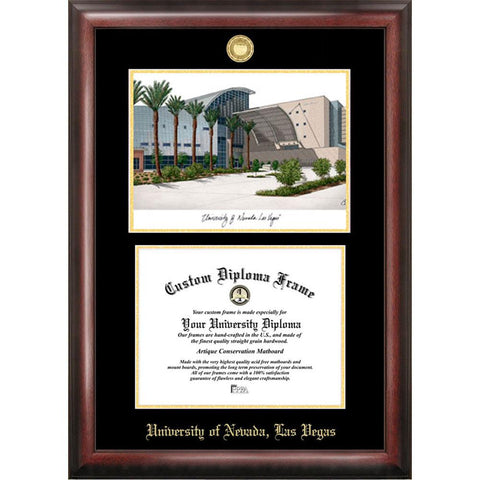 University Of Nevada, Las Vegas Gold Embossed Diploma Frame With Limited Edition Lithograph