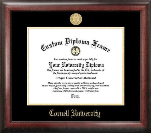 Cornell University Gold Embossed Diploma Frame