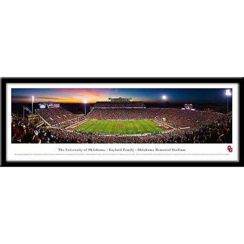 Oklahoma Sooners Memorial Framed Panoramic Stadium Print