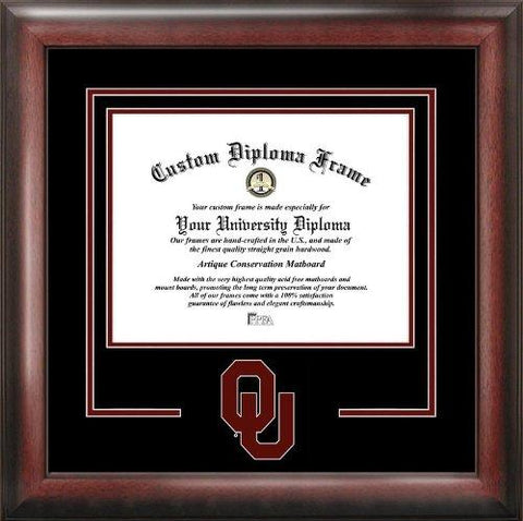 Ncaa Oklahoma Sooners Spirit Diploma Frame, 8.5 X 11, Mahogany