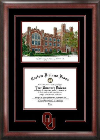 University Of Oklahoma Spirit Graduate Frame With Campus Image