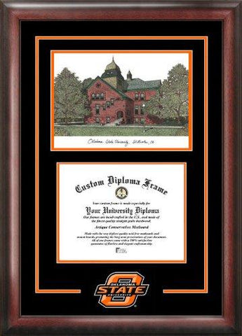 Oklahoma State University Spirit Graduate Frame With Campus Image