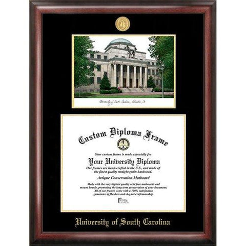 University Of South Carolina Gold Embossed Diploma Frame With Limited Edition...