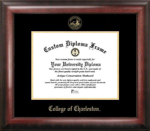 College Of Charleston Gold Embossed Diploma Frame