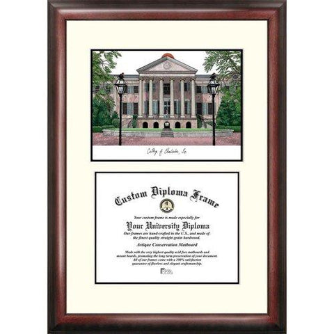 College Of Charleston Cougars Framed Scholar Diploma Frame With Lithograph