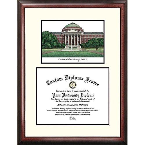 Smu Mustangs Framed Scholar Diploma Frame With Lithograph