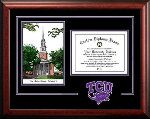 Texas Christian University Spirit Graduate Frame With Campus Image