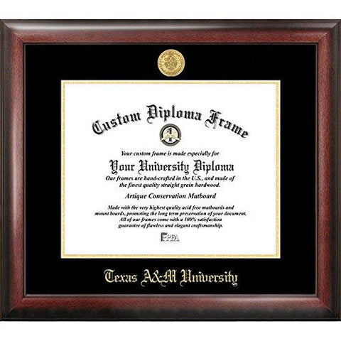 Texas A&m Aggies Gold Embossed Diploma Frame