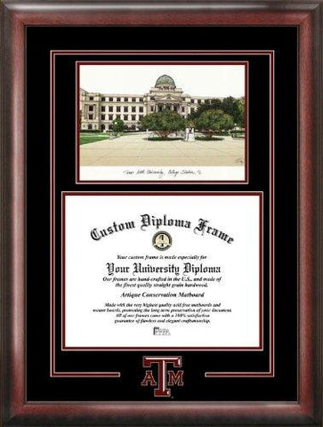 Texas A&m University Spirit Graduate Frame With Campus Image