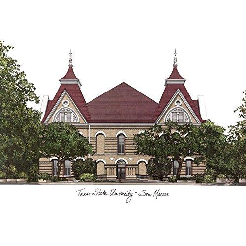 Texas State, San Marcos Campus Images Lithograph Print