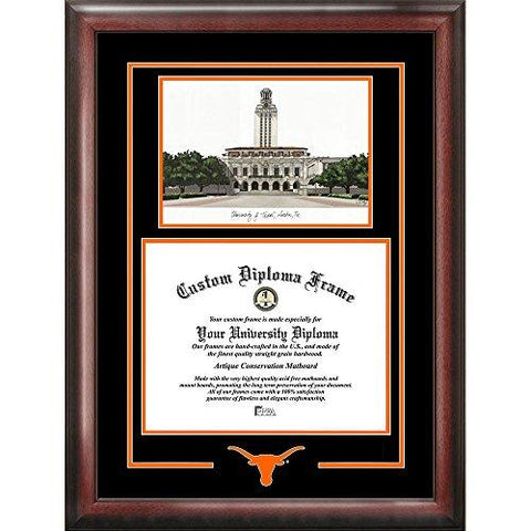 Texas Longhorns Spirit Diploma Frame With Campus Image