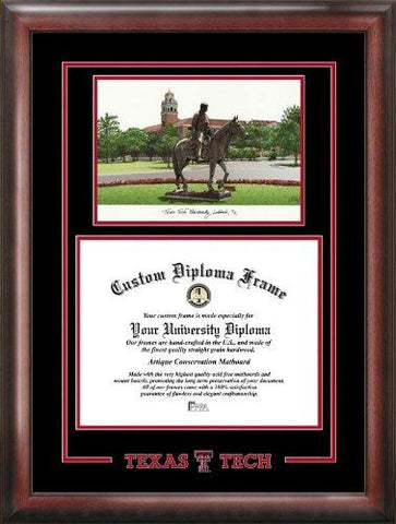 Texas Tech University Spirit Graduate Frame With Campus Image