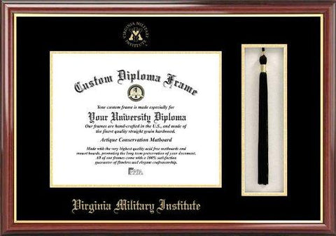 Virginia Military Institute Tassel Box And Diploma Frame